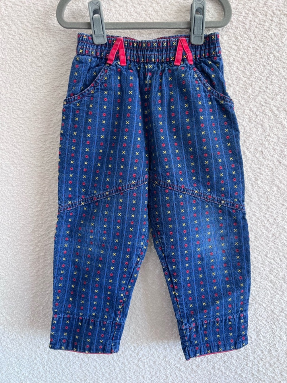 Osh Kosh B’Gosh Vintage Retro Toddler Blue Denim X O Embroidered Jeans Size 3T